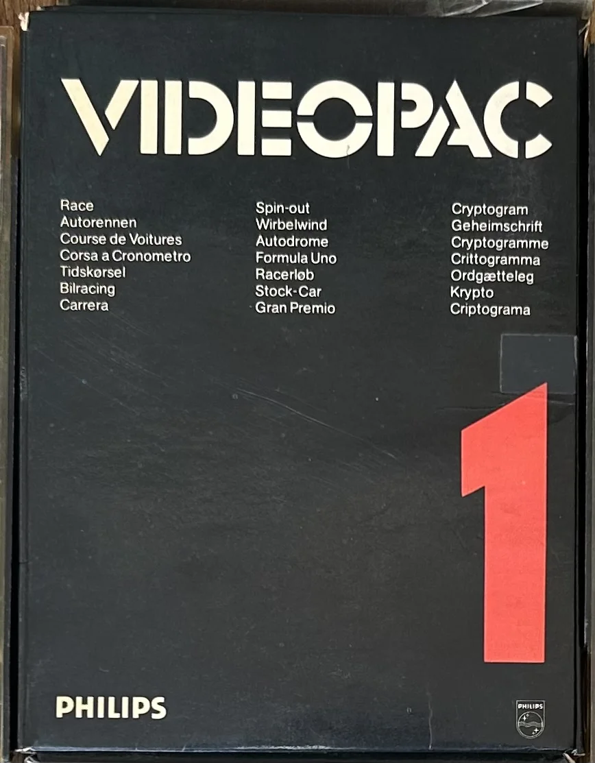 Philips Videopac 1 - Race / Spin-Out / Cryptogram [Cardboard Case]