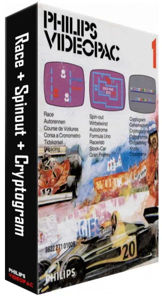 Philips Videopac 1 - Race / Spin-Out / Cryptogram [Hard Case]