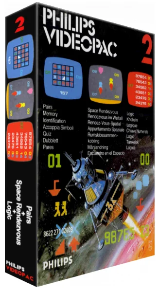 Philips Videopac 2 - Pairs / Space Rendezvous / Logic [Hard Case]