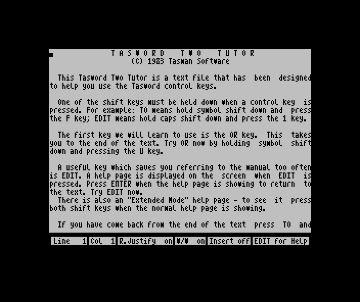 Tasword Two - The Word Processor for ZX 48K Spectrum thumbnail