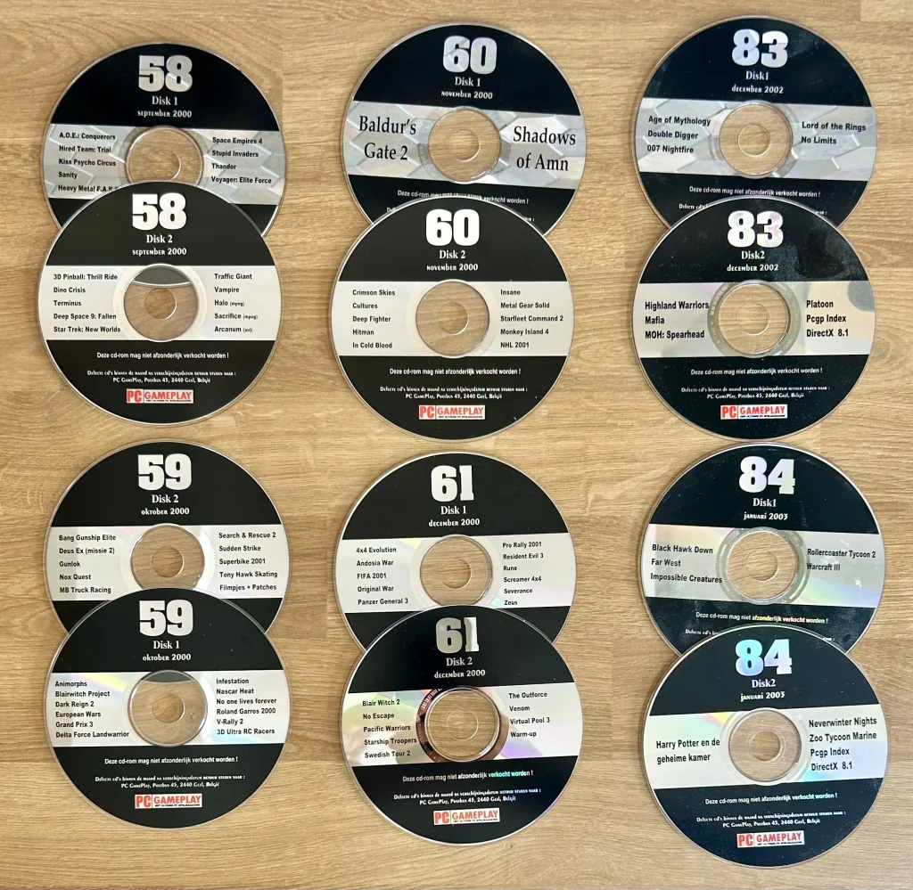 Sammlung von PC Gameplay Cover Discs
